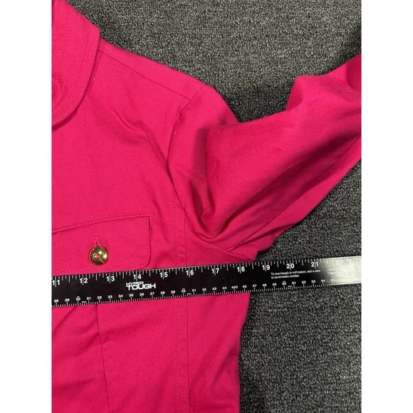 New Talbots Jacket Womens‎ 6 Hot Pink Gold Buttons Barn Chore Safari Military - Picture 8 of 8